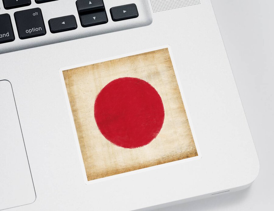 Background Sticker featuring the painting Japan flag by Setsiri Silapasuwanchai