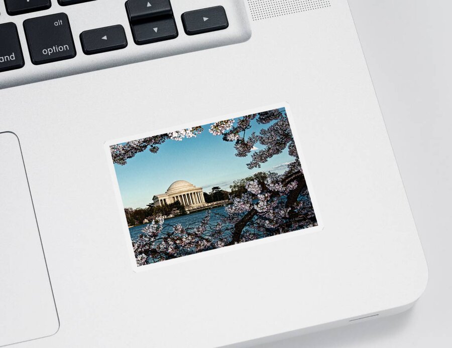 Memorial Sticker featuring the photograph Jefferson Memorial In Spring by Christopher Holmes