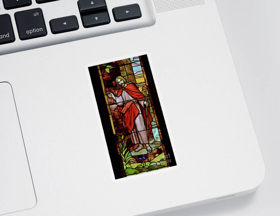 Jesus Sticker featuring the photograph Jesus Knocking by Debby Pueschel