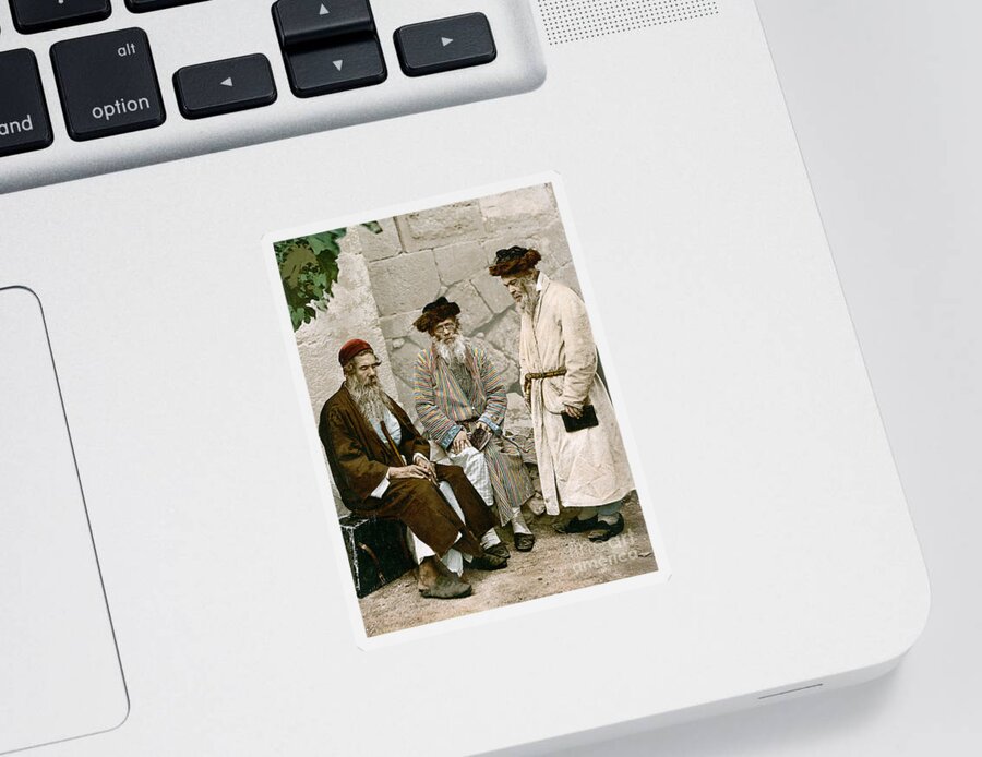 1900 Sticker featuring the photograph JEWS IN JERUSALEM, c1900 by Granger