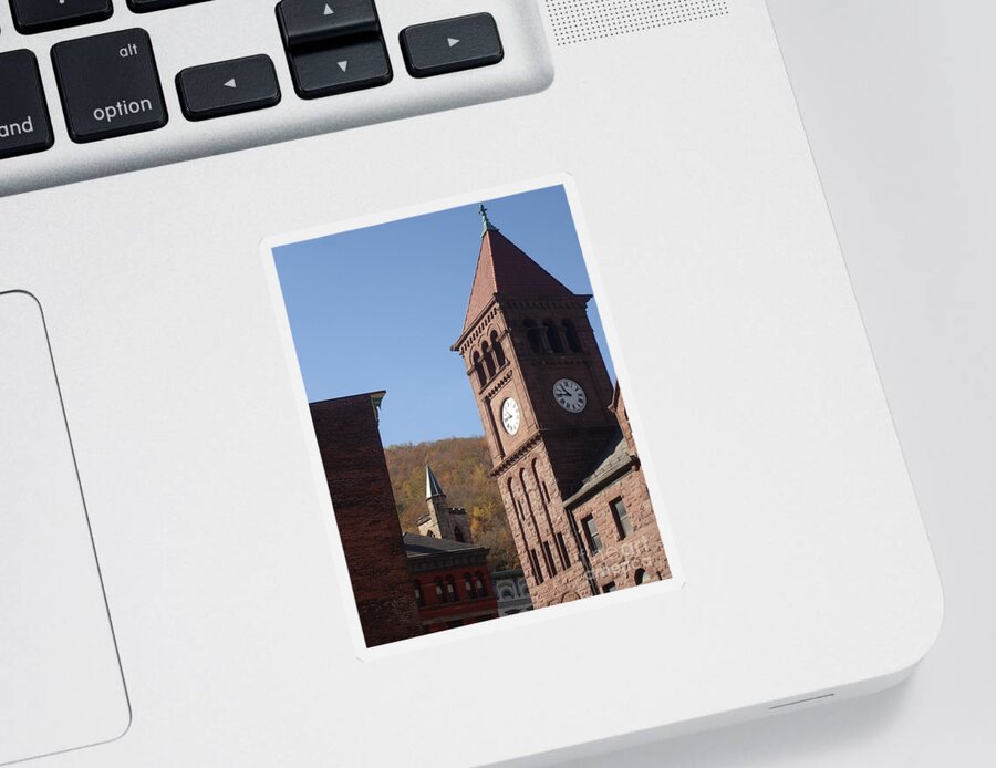 Americana Sticker featuring the photograph Jim Thorpe rooftops by Christina Verdgeline