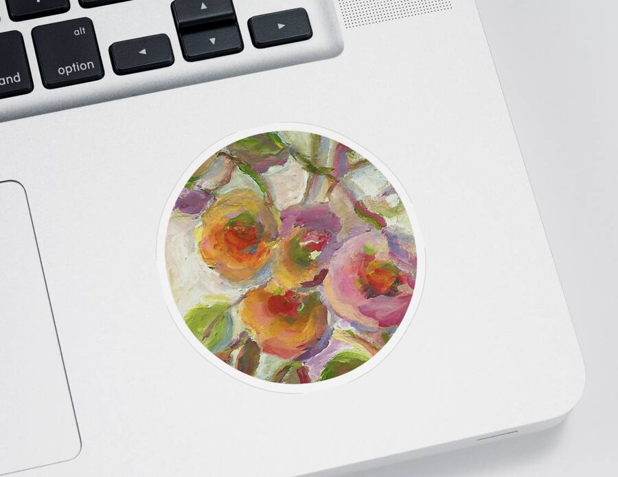 Floral Painting Sticker featuring the painting Joy by Mary Wolf