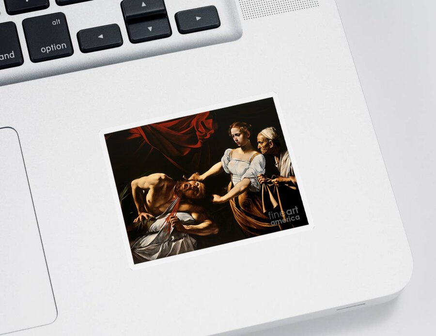 Caravaggio Sticker featuring the painting Judith and Holofernes by Caravaggio