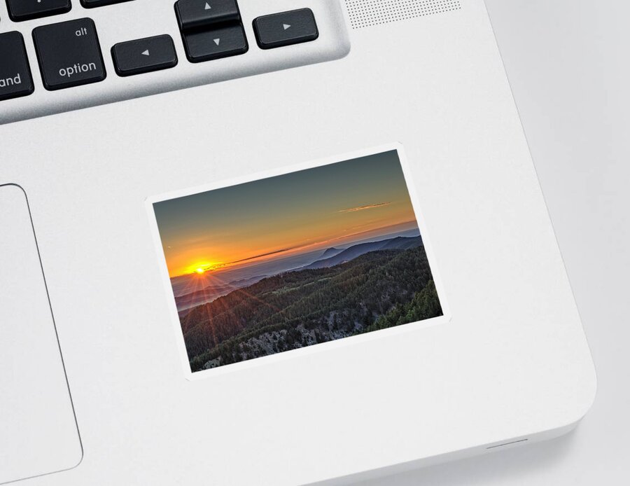 July Sticker featuring the photograph July Sunrise by Fiskr Larsen