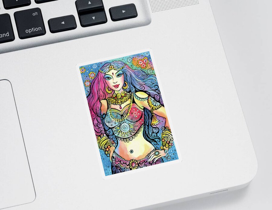 Indian Goddess Sticker featuring the painting Kali by Eva Campbell