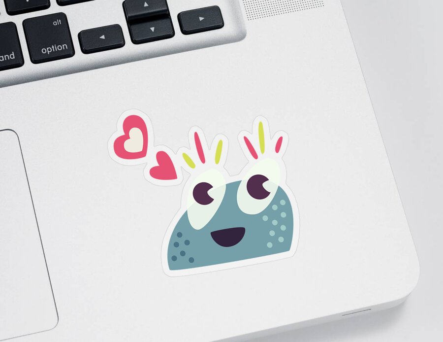 Kawaii Sticker featuring the digital art Kawaii Cute Cartoon Candy Character by Boriana Giormova