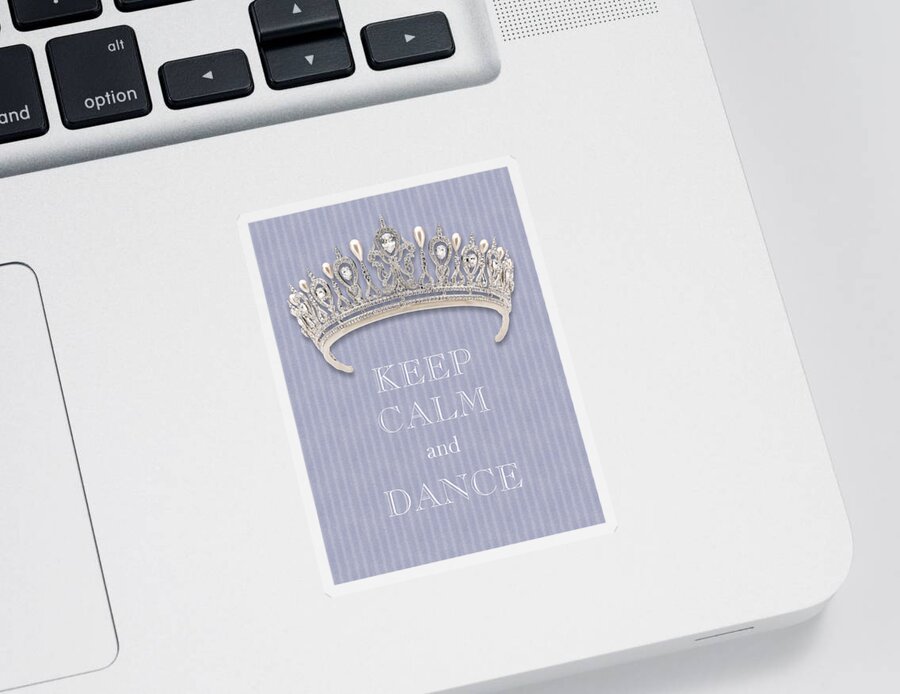 Keep Calm And Dance Sticker featuring the photograph Keep Calm and Dance Diamond Tiara Lavender Flannel by Kathy Anselmo
