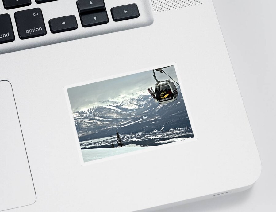 Kicking Horse Sticker featuring the photograph Kicking Horse Gondola by Adam Jewell