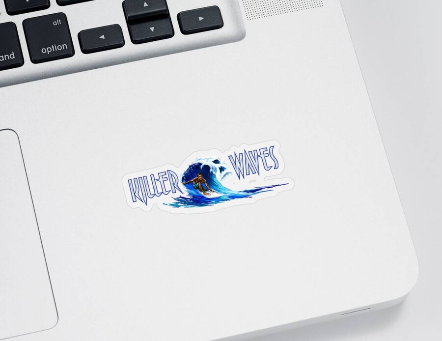 Wave Sticker featuring the digital art Killer Waves dude by Robert Corsetti