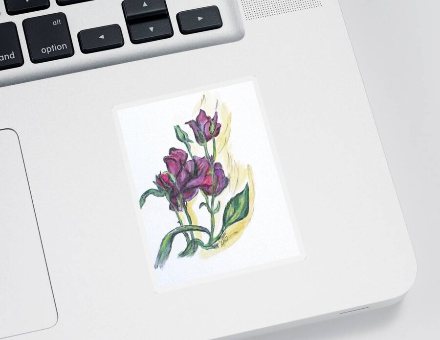 Flowers Sticker featuring the painting Kimberly's Spring Flower by Clyde J Kell