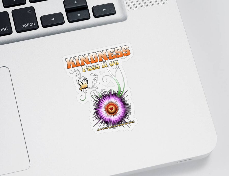 Kindness Sticker featuring the digital art Kindness - Pass It On Starburst Heart by Rolando Burbon