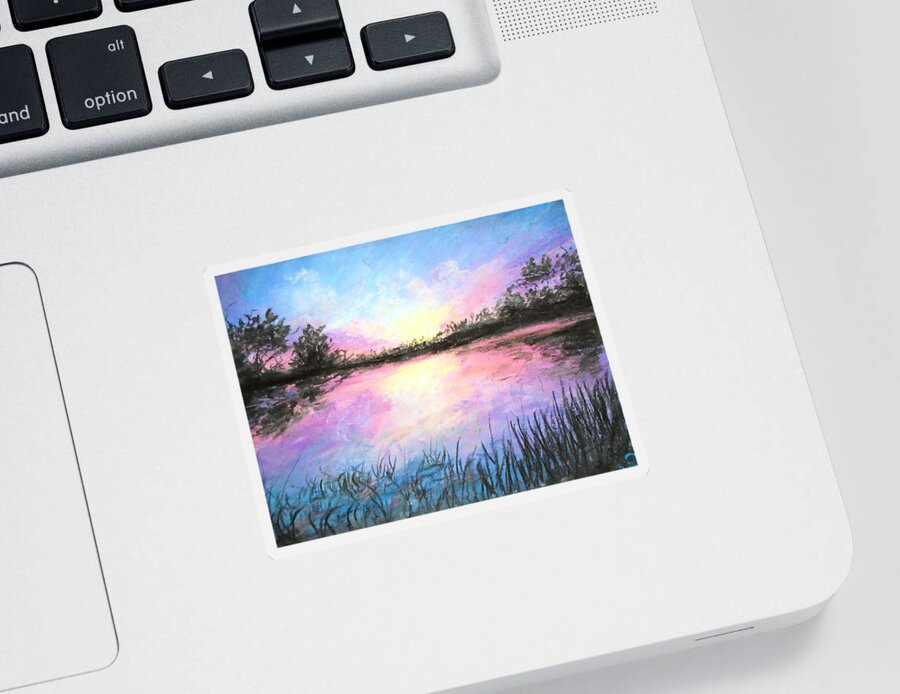 Sunset Sticker featuring the drawing Kindred Spirit by Jen Shearer