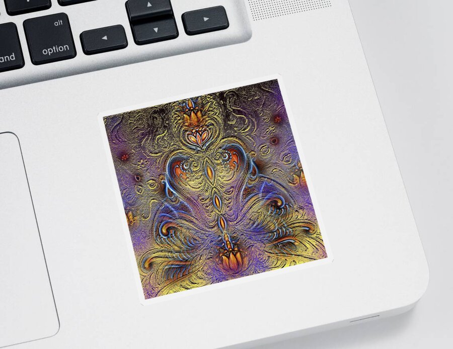 Yoga Sticker featuring the digital art Kundalini by Harsh Malik