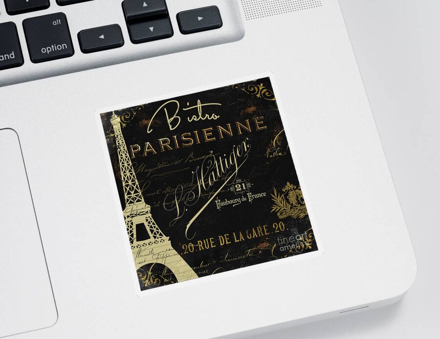Eiffel Tower Sticker featuring the painting La Cuisine VI by Mindy Sommers