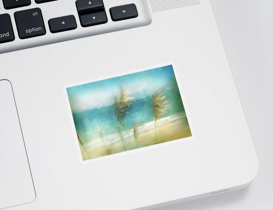 Photography Sticker featuring the digital art La Selva Pampas Grass by Terry Davis