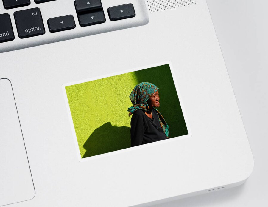 Africa Sticker featuring the photograph Lady in Green by Skip Hunt