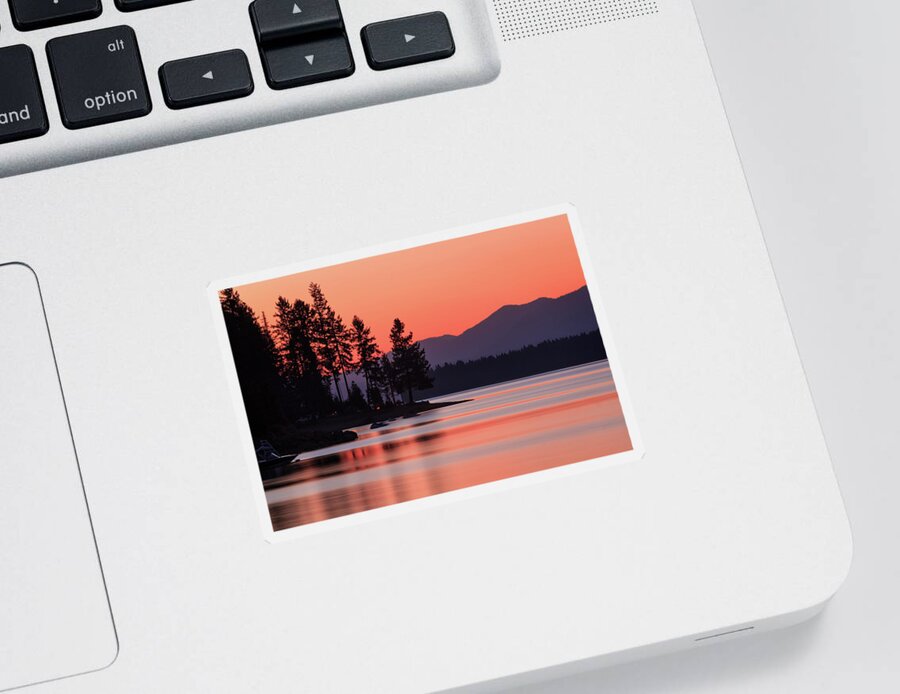 Landscape Sticker featuring the photograph Lake Almanor Twilight by James Eddy