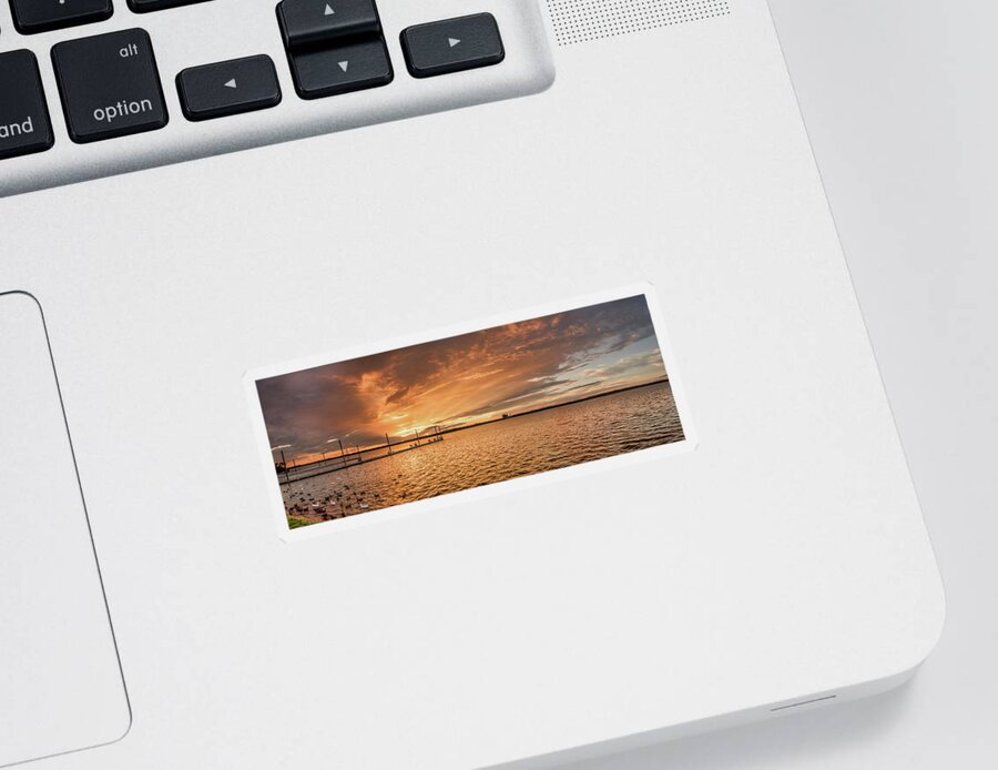 Sunset Sticker featuring the photograph Lake Sunset by Robert Bellomy