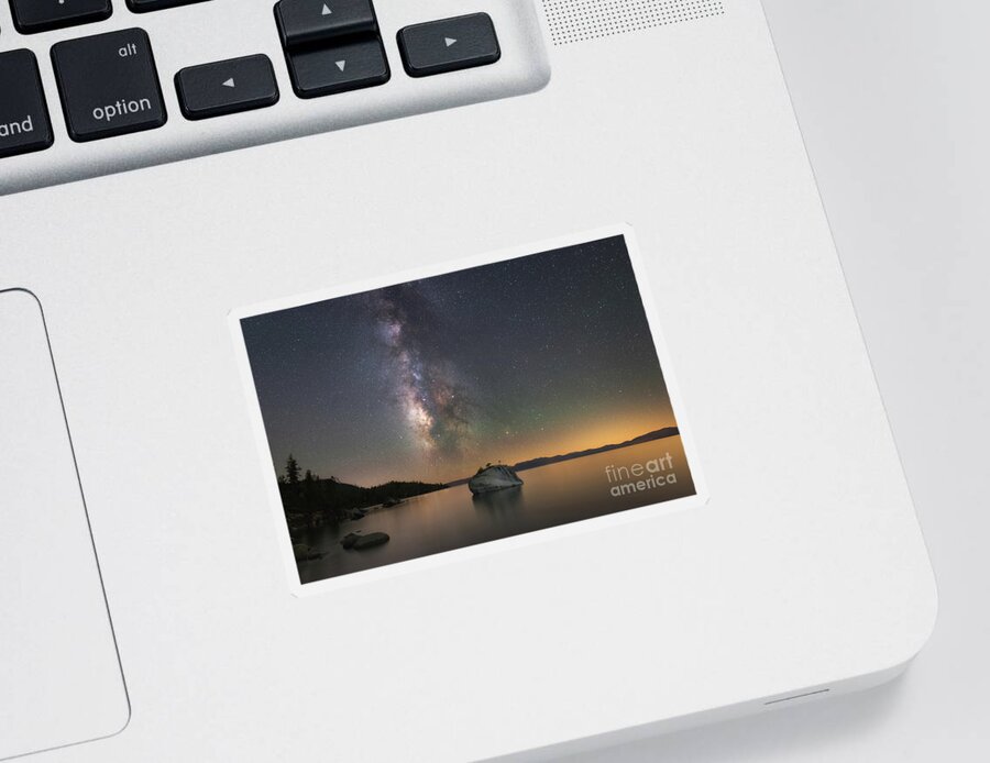 Bonsai Rock Sticker featuring the photograph Lake Tahoe Milky Way by Michael Ver Sprill