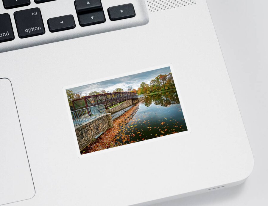 2d Sticker featuring the photograph Lake Waterford Fall Waterscape by Brian Wallace