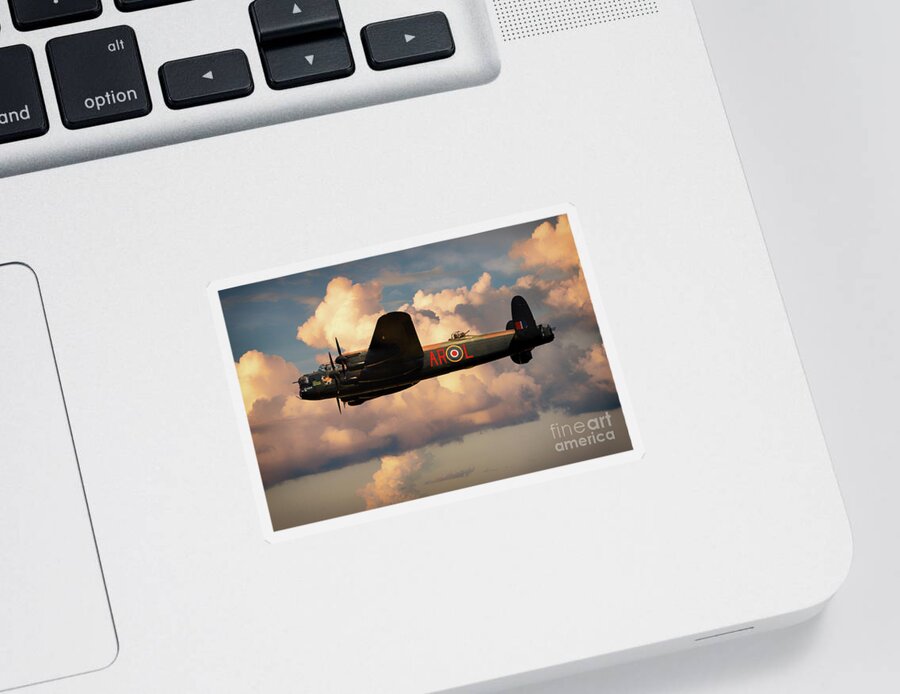 Lancaster Bomber Sticker featuring the digital art Lancaster L-Leader by Airpower Art