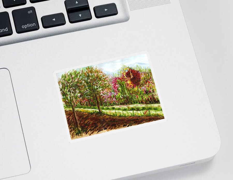 Landscape Sticker featuring the painting Landscape 2 by Harsh Malik