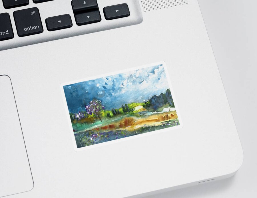 Landscapes Sticker featuring the painting Late Afternoon 63 by Miki De Goodaboom