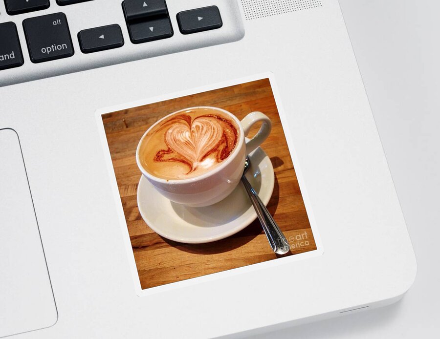 Coffee Lovers Sticker featuring the photograph Latte Love by Susan Garren