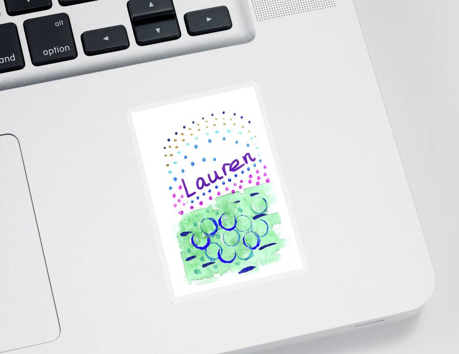 Lauren Sticker featuring the painting Lauren 2 by Corinne Carroll