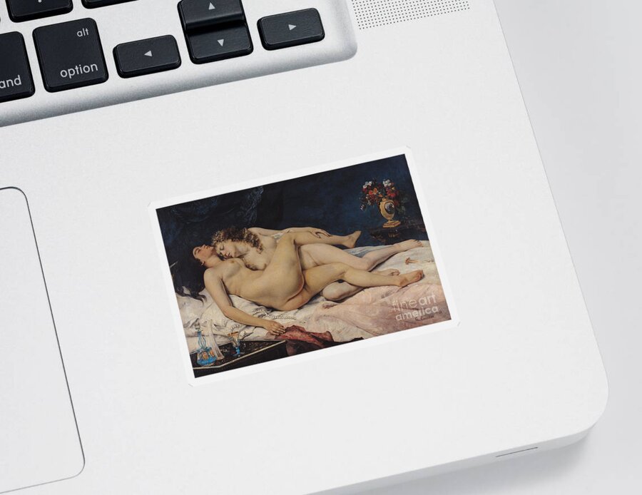Love Sticker featuring the painting Sleep by Gustave Courbet by Gustave Courbet