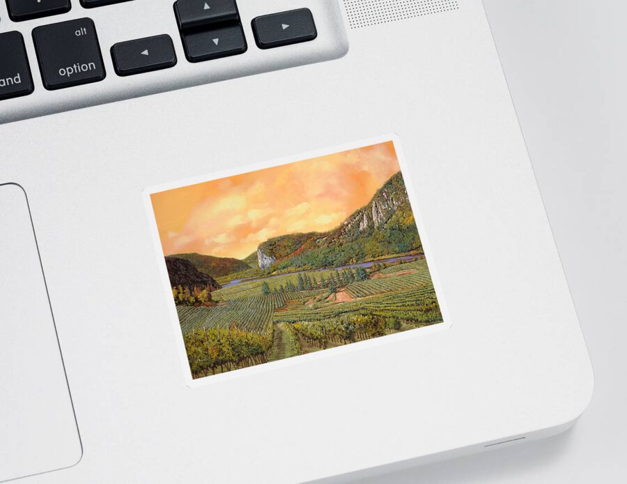 Vineyard Sticker featuring the painting Le Vigne Nel 2010 by Guido Borelli