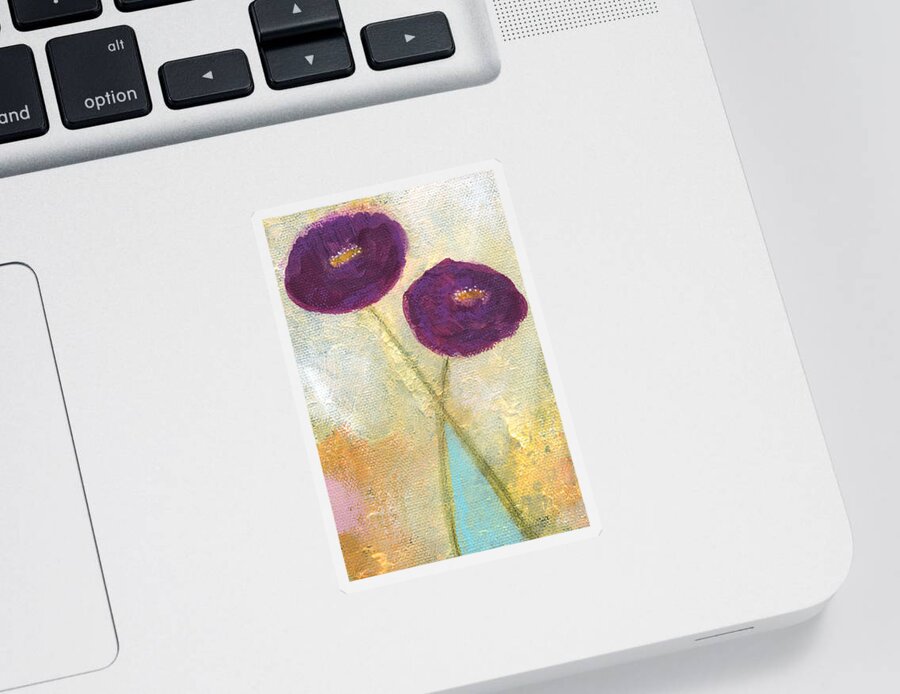 Flowers Sticker featuring the painting Lean On Me- Art by Linda Woods by Linda Woods