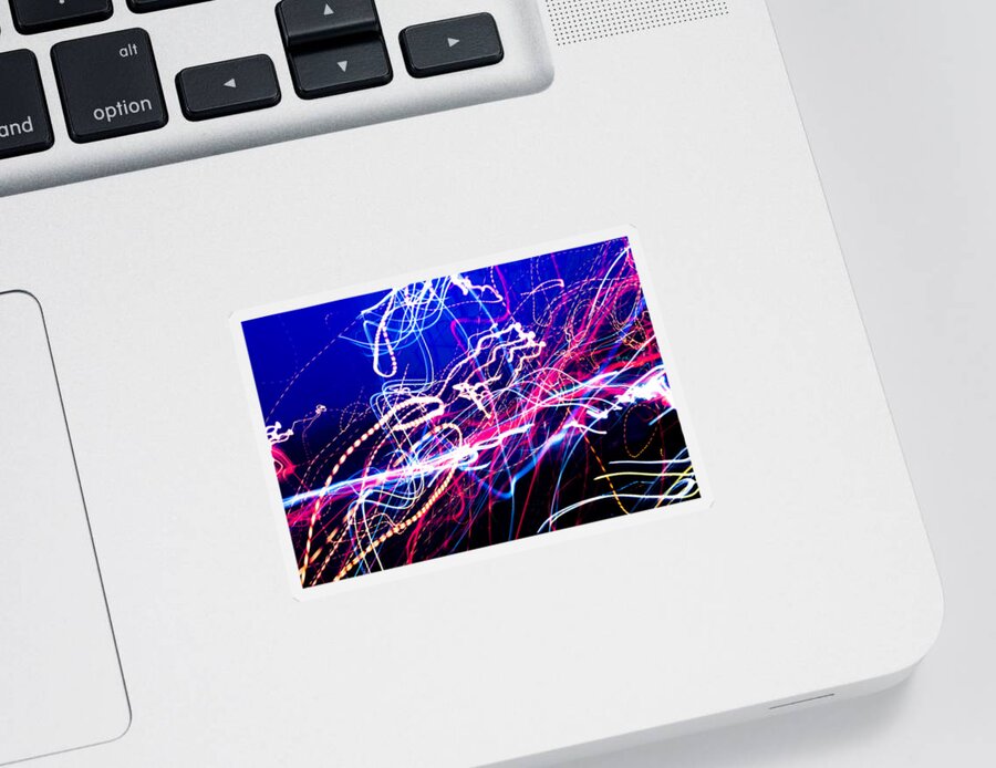 Abstract Photographs Sticker featuring the photograph LED Neon Gas Dance UFA #2 by John Williams
