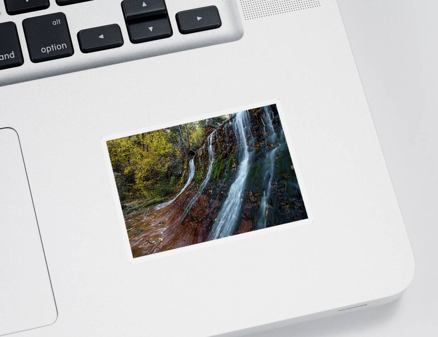 Waterfall Sticker featuring the photograph Left Fork Waterfall by Wesley Aston