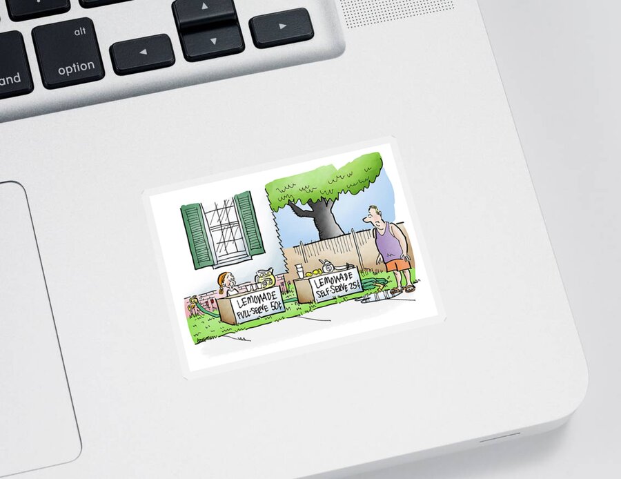 Home Sticker featuring the digital art Lemonade Stand by Mark Armstrong