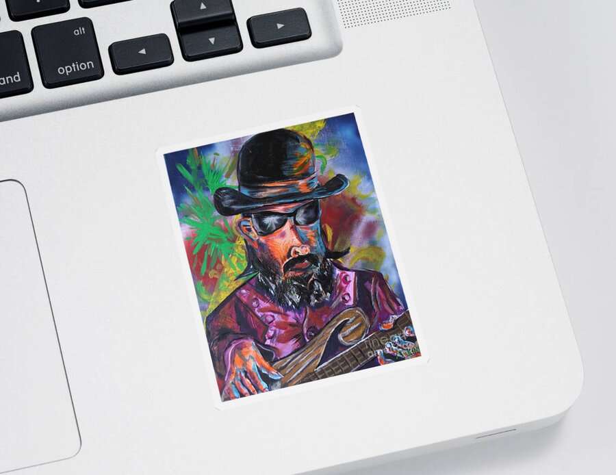 Les Claypool Sticker featuring the painting Les Claypool by Melvin King