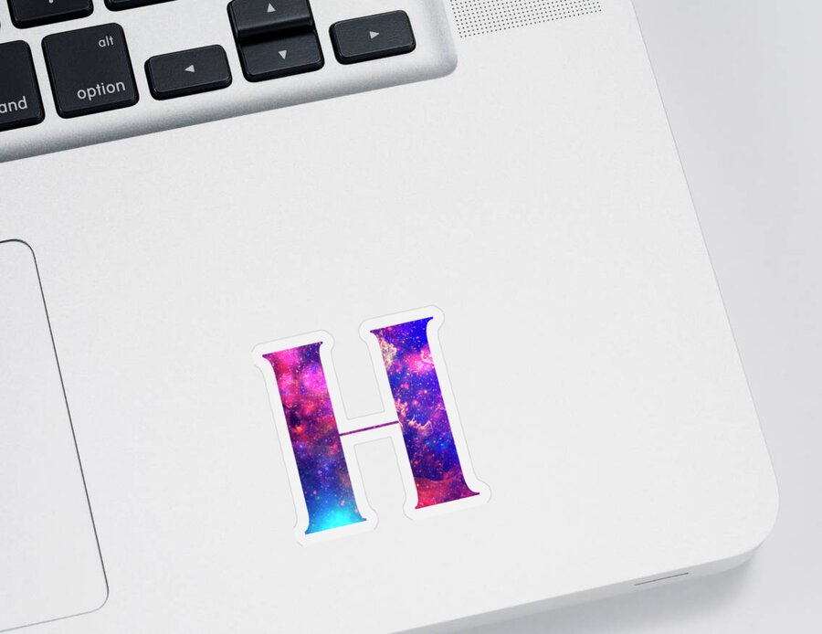 Lettering Sticker featuring the painting Letter H galaxy in white background by Pablo Romero