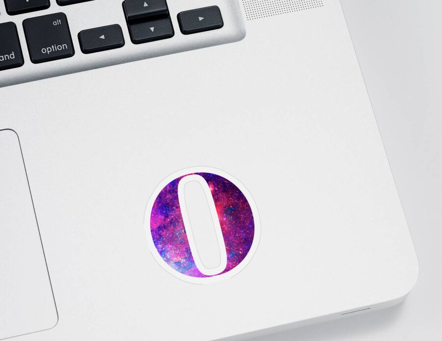 Letter Sticker featuring the painting Letter O galaxy in white background by Pablo Romero
