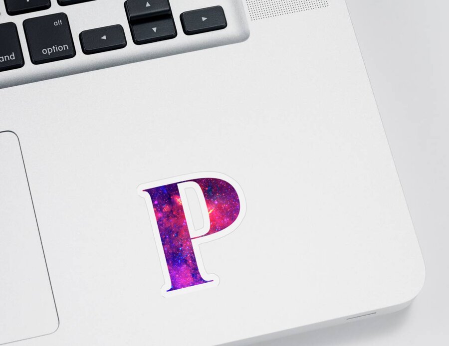 Lettering Sticker featuring the painting Letter P galaxy in white background by Pablo Romero