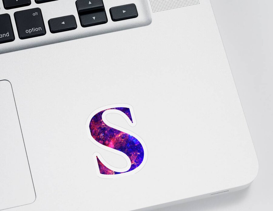 Letter Sticker featuring the painting Letter S galaxy in white background by Pablo Romero