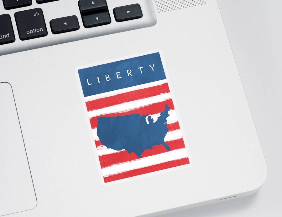 Liberty Sticker featuring the painting Liberty by Linda Woods