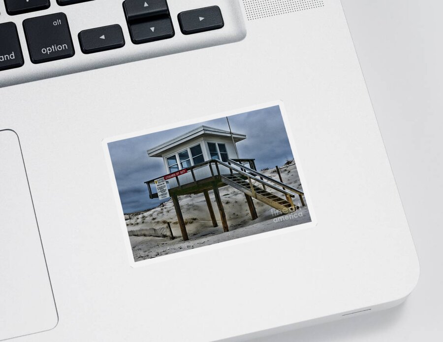 Paul Ward Sticker featuring the photograph Lifeguard Station 2 by Paul Ward