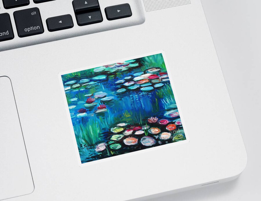 Water Lillies Sticker featuring the painting Light of the Lillies by Elizabeth Robinette Tyndall