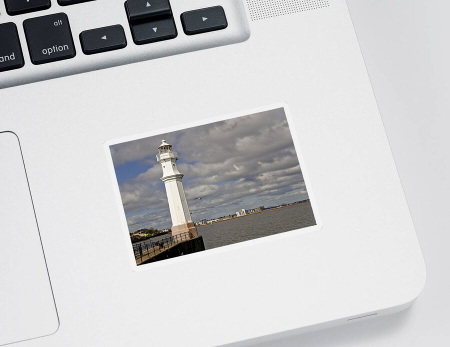 Sun Sticker featuring the photograph Lighthouse on a sunny day. by Elena Perelman