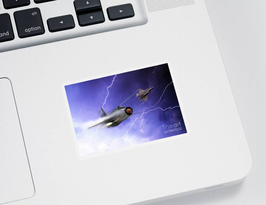 Lightnings Sticker featuring the digital art Lightnings by Airpower Art