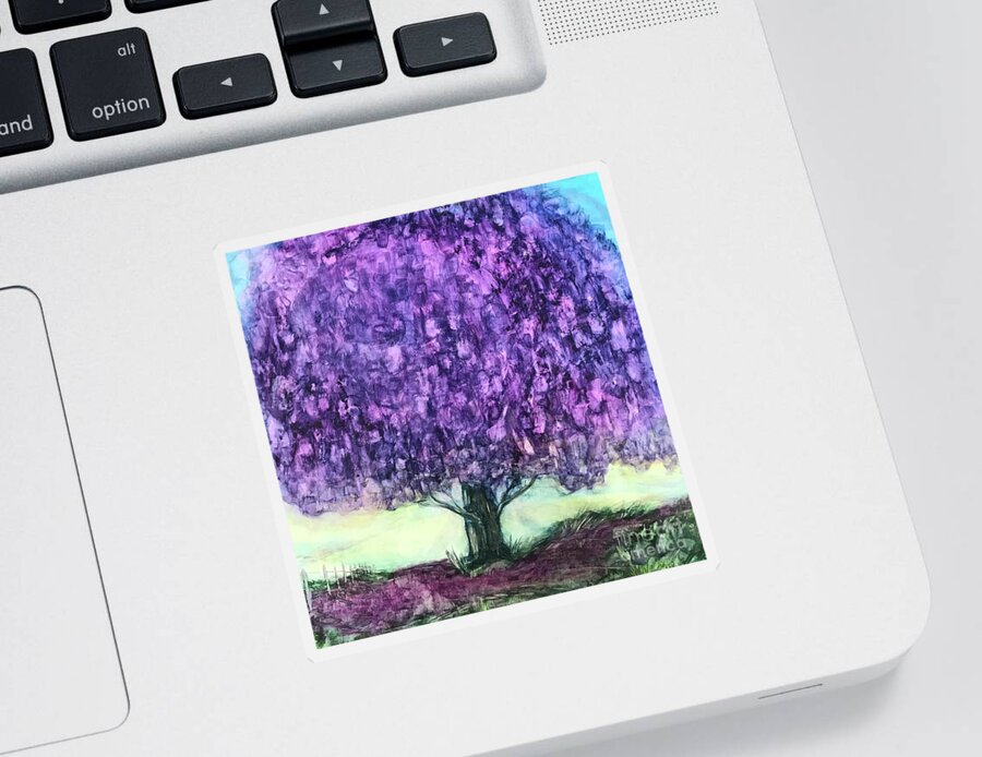 Jacaranda Sticker featuring the painting Lilac Tree by Patty Donoghue