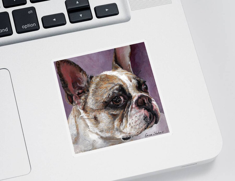 Painting Sticker featuring the painting Lilly The French Bulldog by Portraits By NC