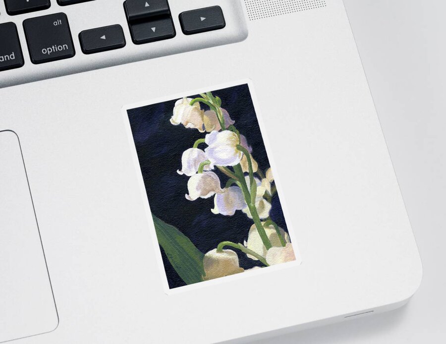 Flowers Sticker featuring the painting Lily of the Valley by Lynne Reichhart