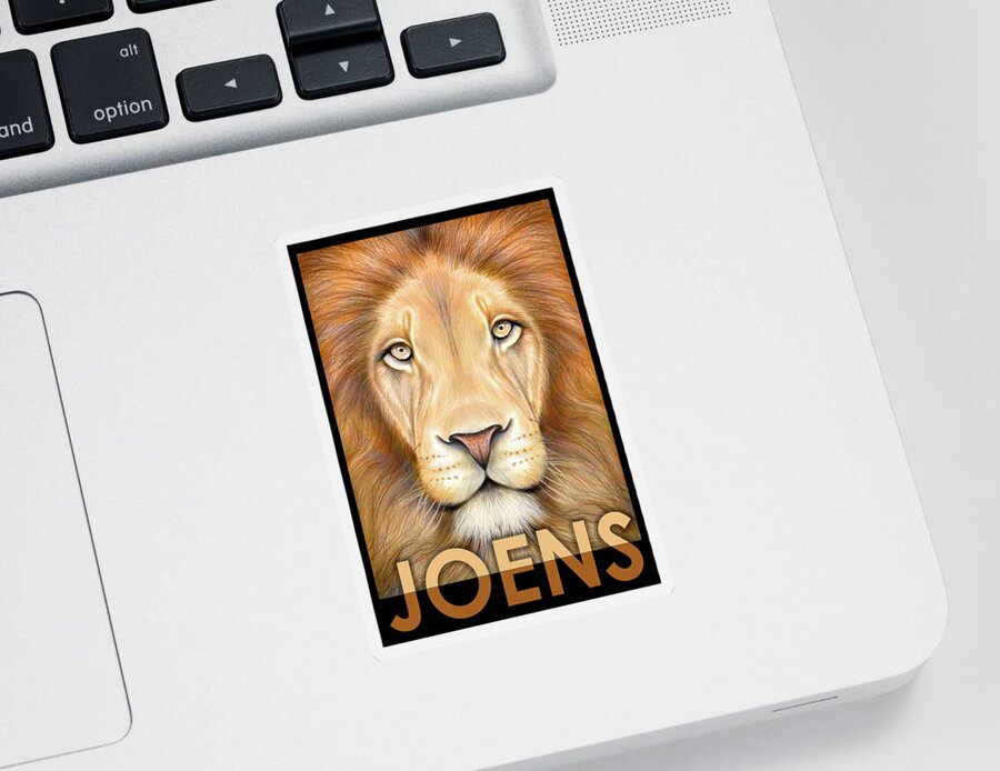 Lion Sticker featuring the drawing Lion Joens by Greg Joens