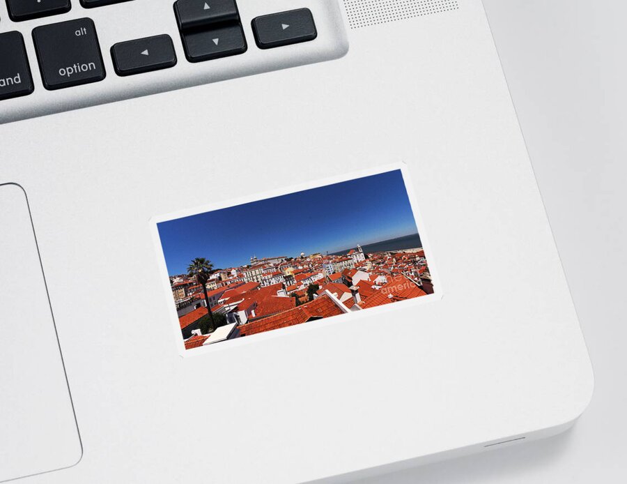 Europe Sticker featuring the photograph Lisbon panorama 3 by Rudi Prott
